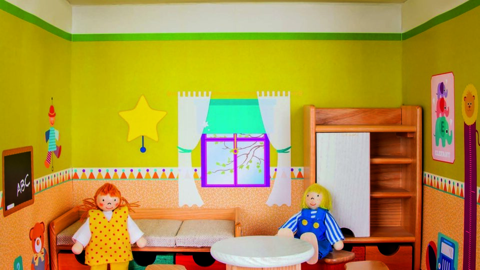 Puppenhaus-Kinderzimmer von Rülke Holzspielwaren